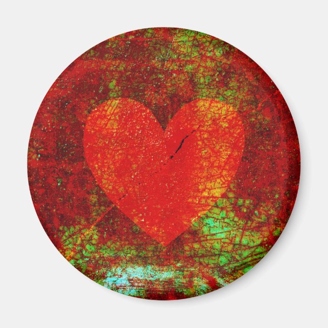 Grunge broken heart magnet (Front)