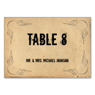 Grunge Brown Paper Guest Table Cards