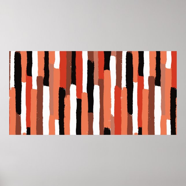 Grunge brushstrokes geometric seamless pattern poster (Front)