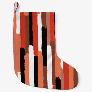 Grunge brushstrokes geometric seamless pattern small christmas stocking