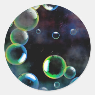 Grunge Bubbles Classic Round Sticker