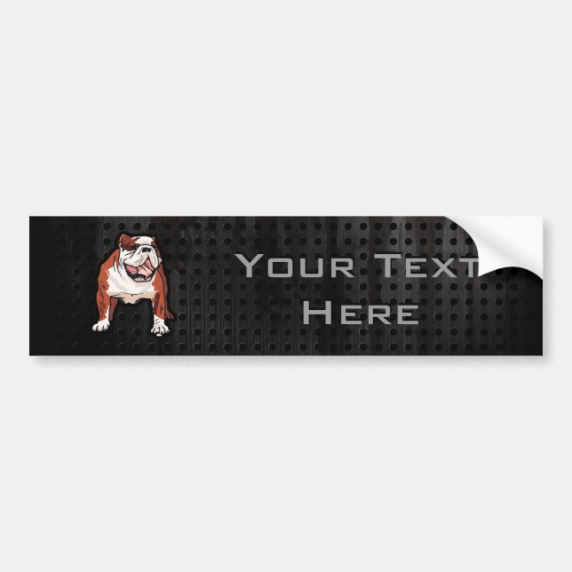 Grunge Bulldog Bumper Sticker (Front)