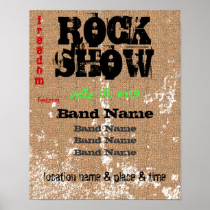 Grunge Burlap Distressed Customisable Poster