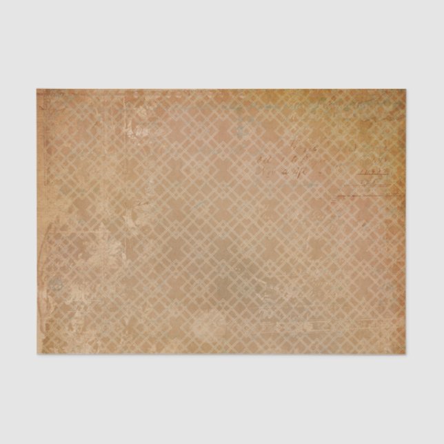 Grunge Burnt Orange Retro Tissue Paper (Front)
