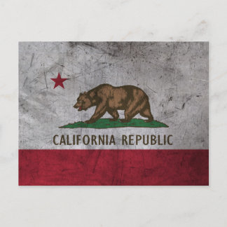 Grunge California Flag Postcard