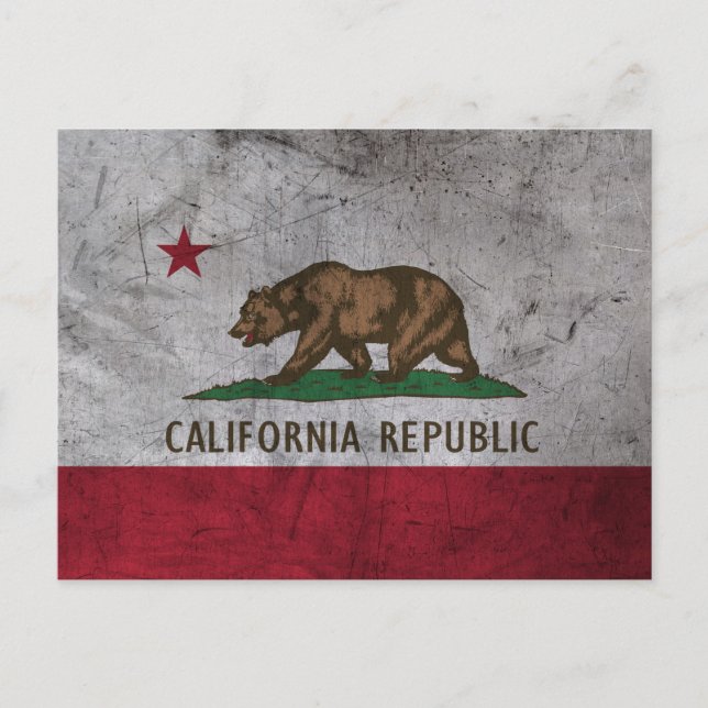 Grunge California Flag Postcard (Front)