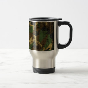 Grunge Camouflage Pattern Print Travel Mug