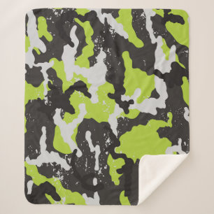 Grunge Camouflage Vintage Background Sherpa Blanket