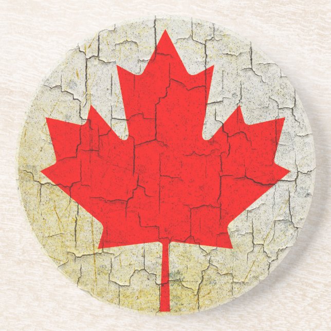 Grunge Canada flag Coaster (Front)