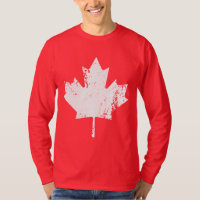 Grunge Canada Flag Maple - White Distorted