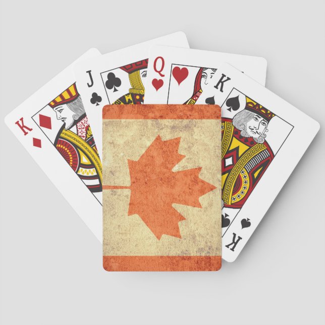Grunge Canada Flag Playing Cards (Back)