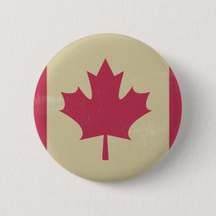 grunge canadian flag 6 cm round badge