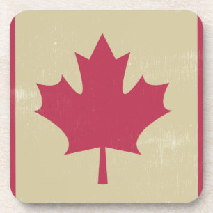 grunge canadian flag coaster