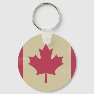 grunge canadian flag key ring