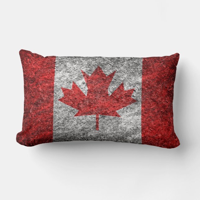 Grunge Canadian Flag Lumbar Cushion (Front)
