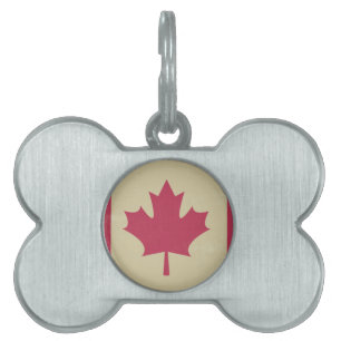 grunge canadian flag pet name tag
