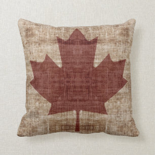 Grunge canadian flag pillow