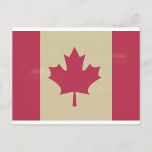 grunge canadian flag postcard