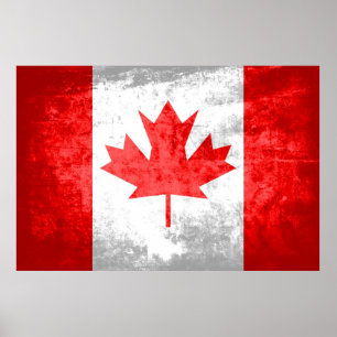Grunge Canadian Flag Poster
