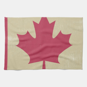 grunge canadian flag tea towel