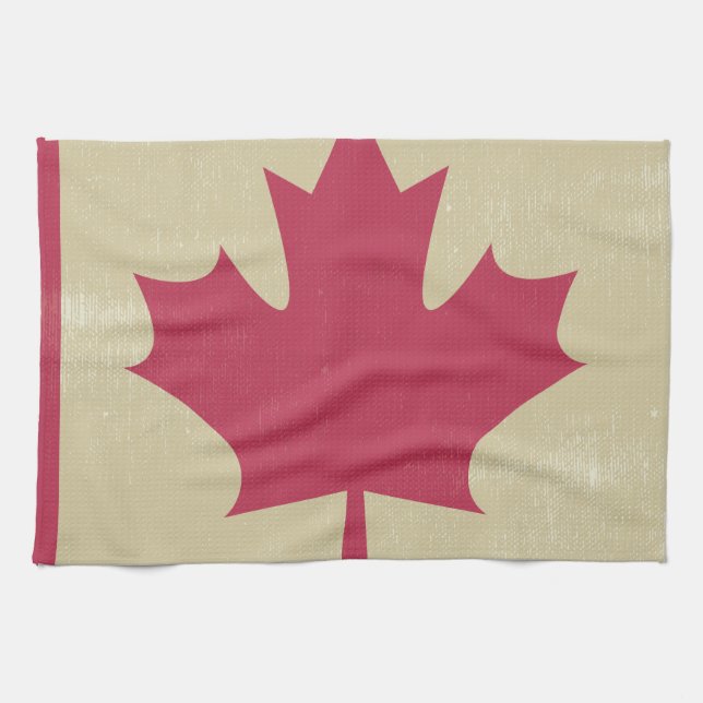 grunge canadian flag tea towel (Horizontal)