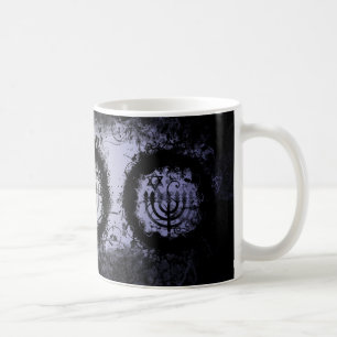 Grunge Chanukah Menorah Coffee Mug