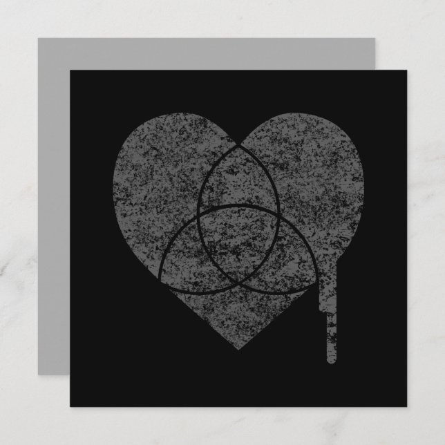 grunge chart heart invitation (Front/Back)