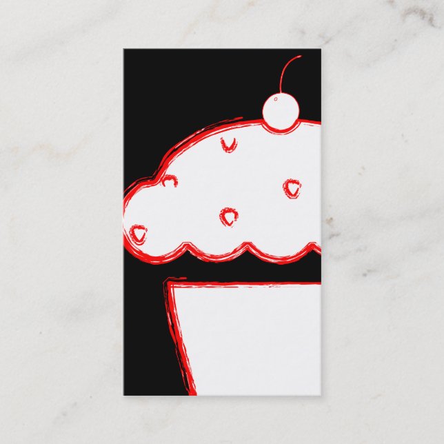 grunge cherry cupcake business card (Front)