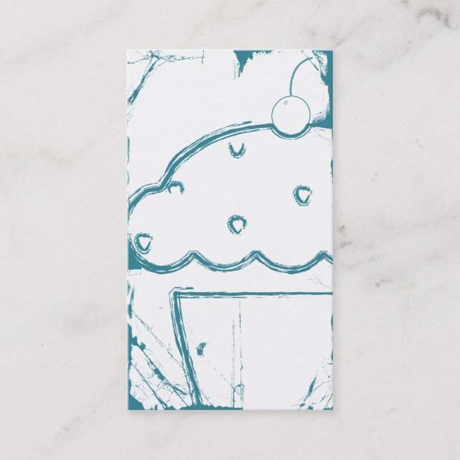 grunge cherry cupcake business card (Front)