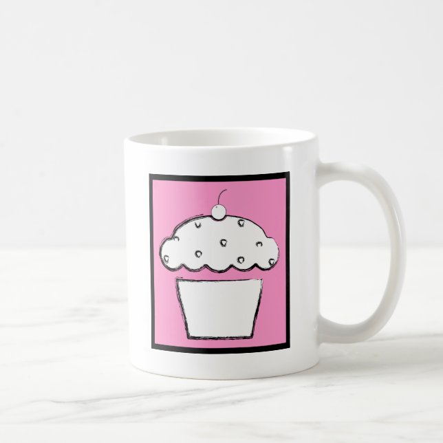 grunge cherry cupcake coffee mug (Right)