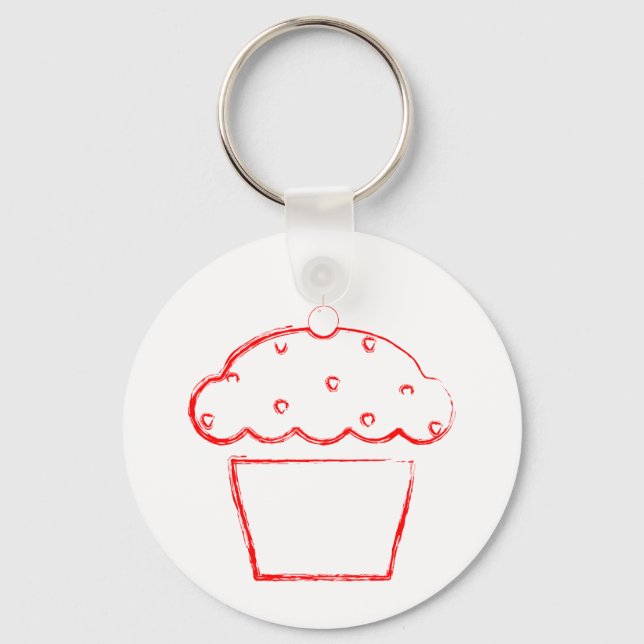 grunge cherry cupcake key ring (Front)
