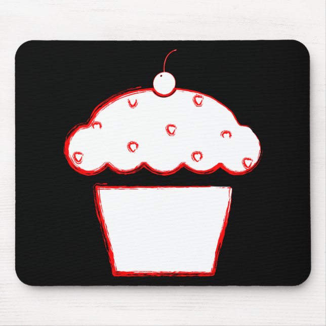 grunge cherry cupcake mouse mat (Front)