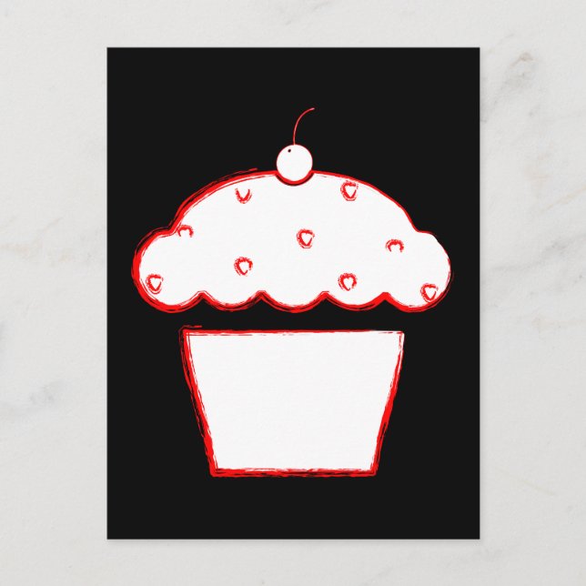 grunge cherry cupcake postcard (Front)