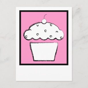 grunge cherry cupcake postcard