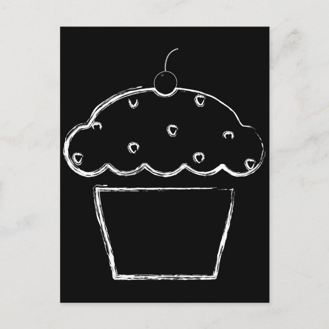 grunge cherry cupcake postcard (Front)