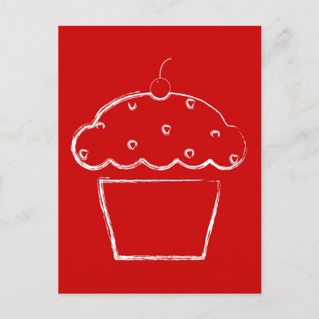 grunge cherry cupcake postcard (Front)
