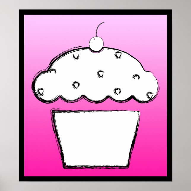 grunge cherry cupcake poster (Front)