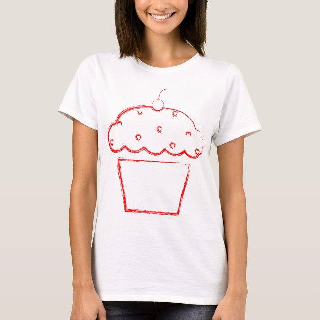 grunge cherry cupcake T-Shirt (Front)