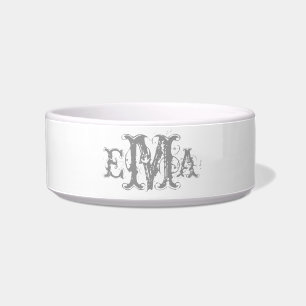Grunge Chic Personalised Monogram Pet Bowl