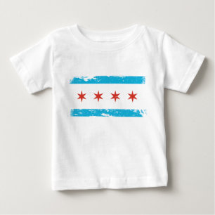 Grunge Chicago Flag Baby T-Shirt