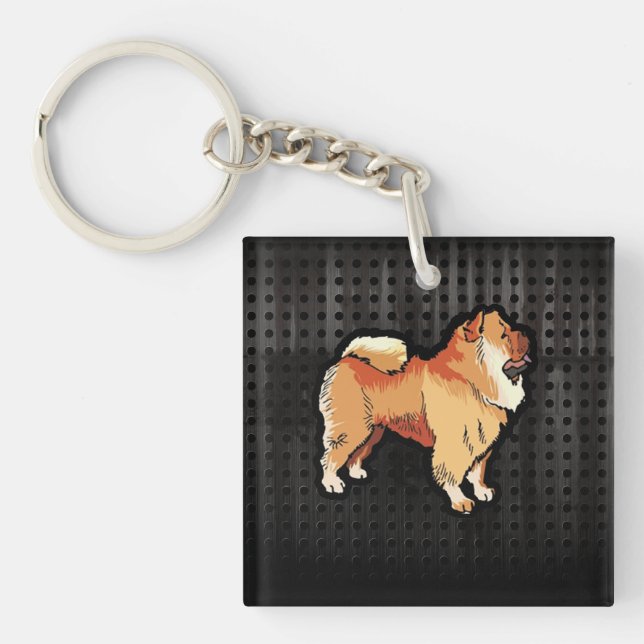 Grunge Chow Chow Key Ring (Front)