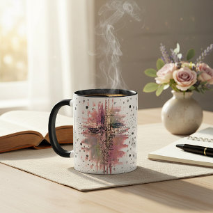 Grunge Christian words cross Coffee Mug