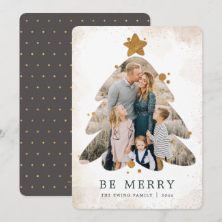 Grunge Christmas Tree Frame Photo card