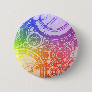 Grunge Circles: Rainbow Edition: 6 Cm Round Badge