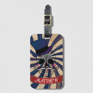 Grunge Circus Sugar Skull Ringmaster Personalised Luggage Tag
