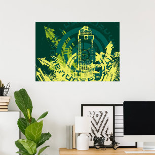 Grunge City Graphic Poster