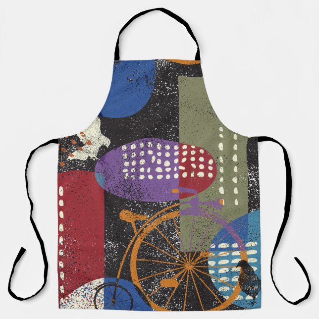 Grunge Cityscape: Seamless Vintage Texture Apron (Front)