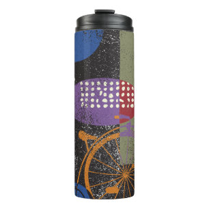 Grunge Cityscape: Seamless Vintage Texture Thermal Tumbler