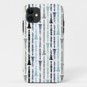 Grunge Clarinets - Blue and Gray iPhone 11 Case