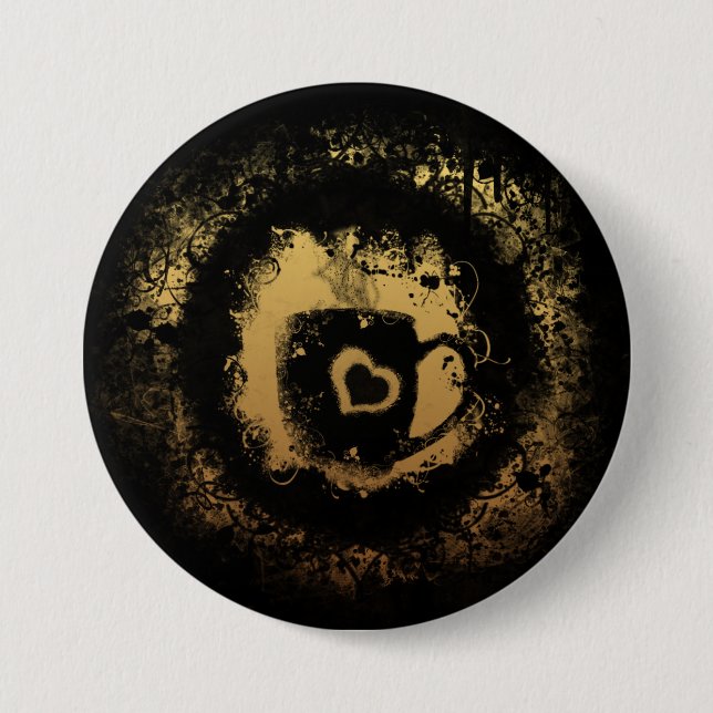 Grunge Coffee 7.5 Cm Round Badge (Front)